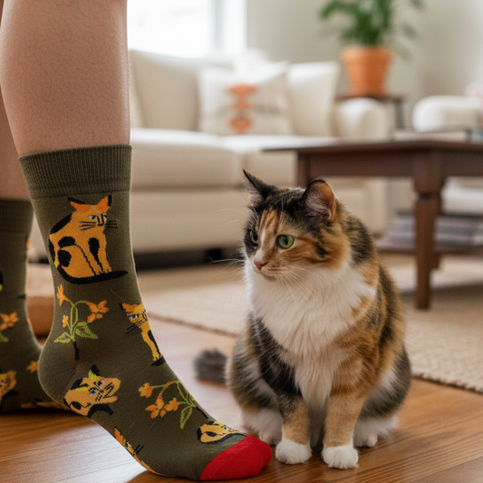 Orange Cat | Cotton Blend Socks