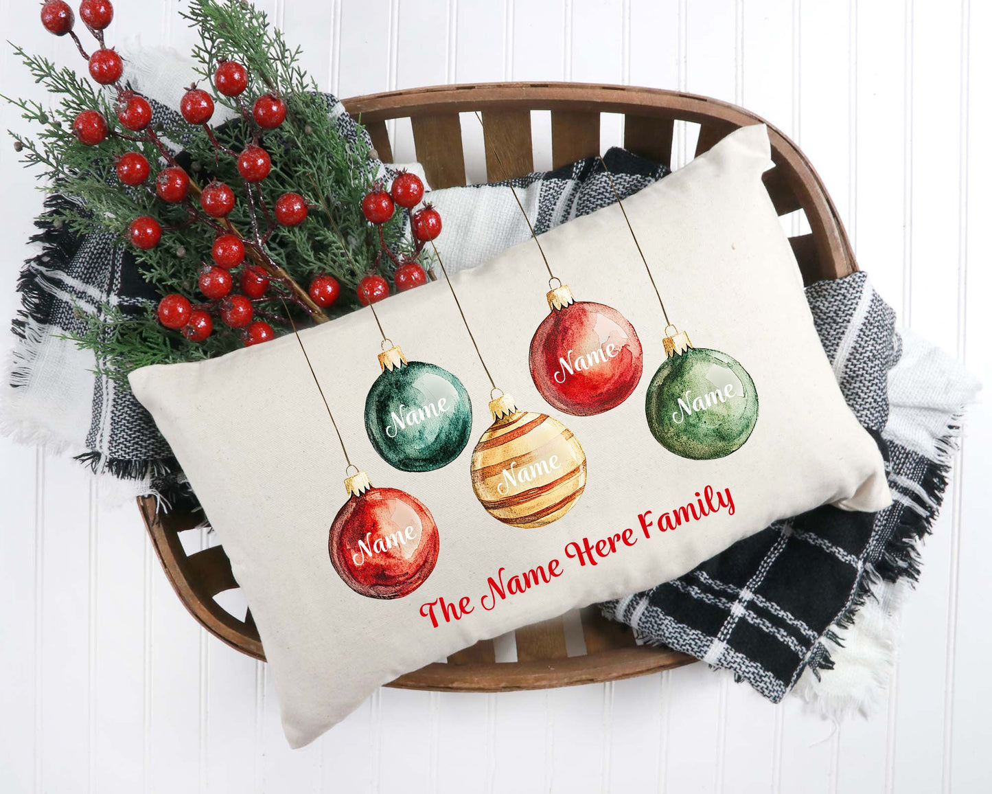 Ornaments (Customizable) Pillow Cover 12x20"