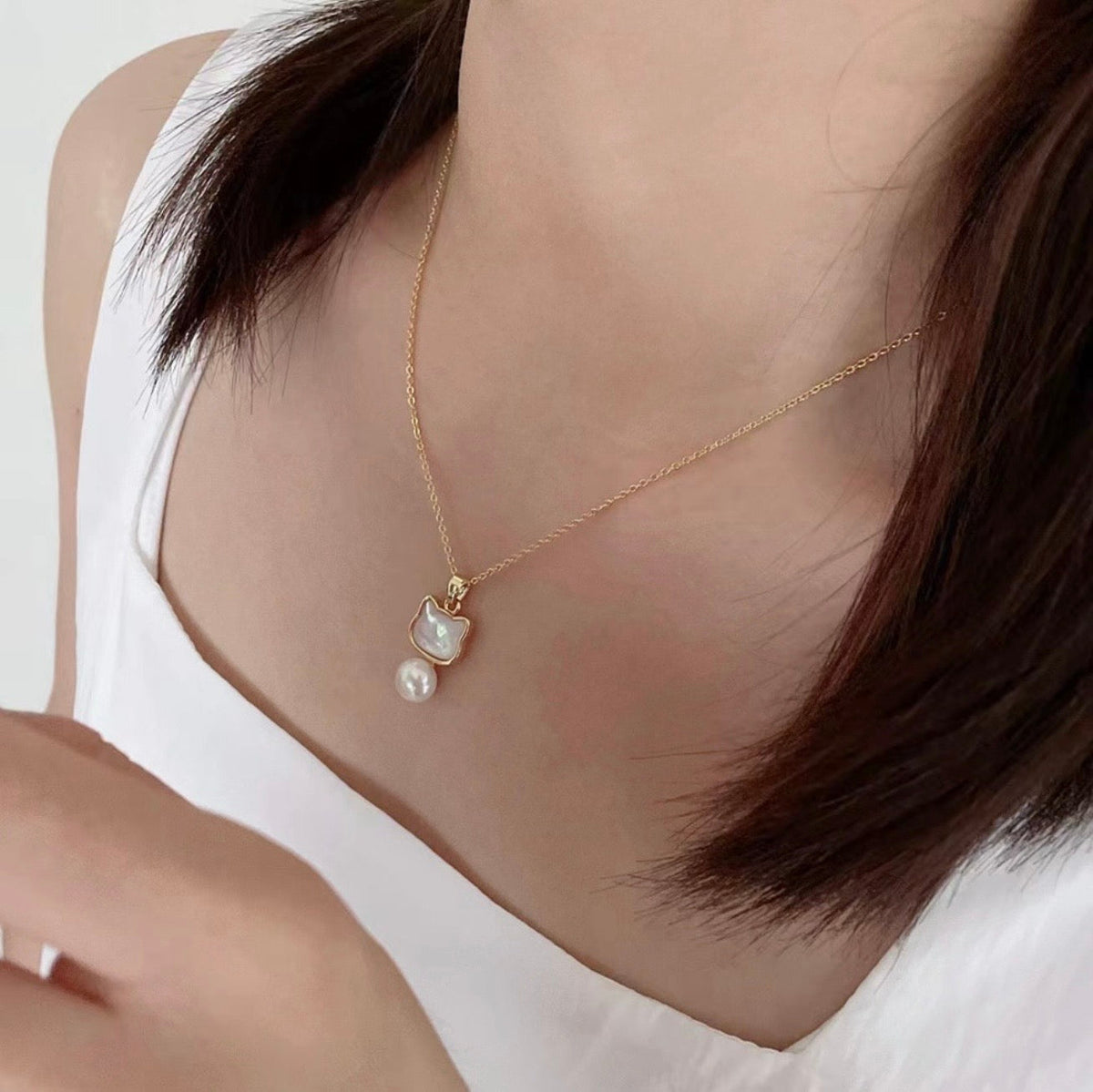 Mother of Pearl & Freshwater Pearl | Earrings + Necklace + Ring
