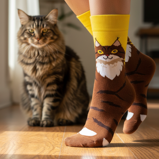Persian Cat | Cotton Crew Socks