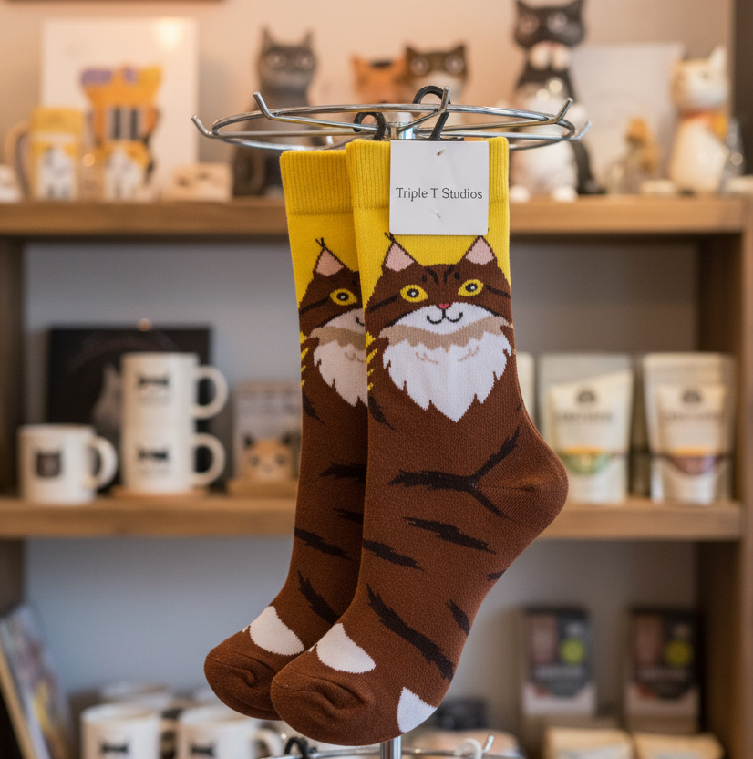 Persian Cat | Cotton Crew Socks