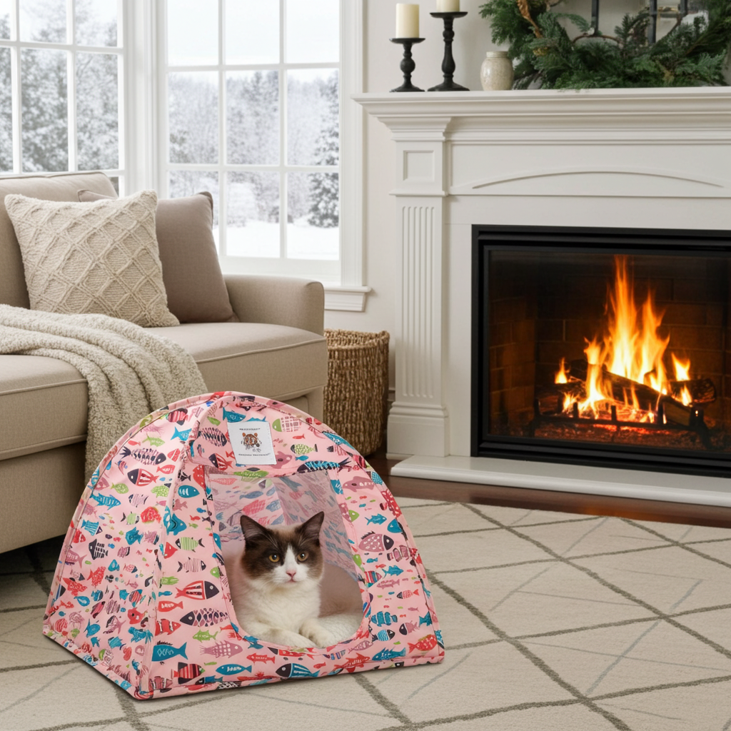 Cat Tent | Cotton Canvas Popup Pet Bed