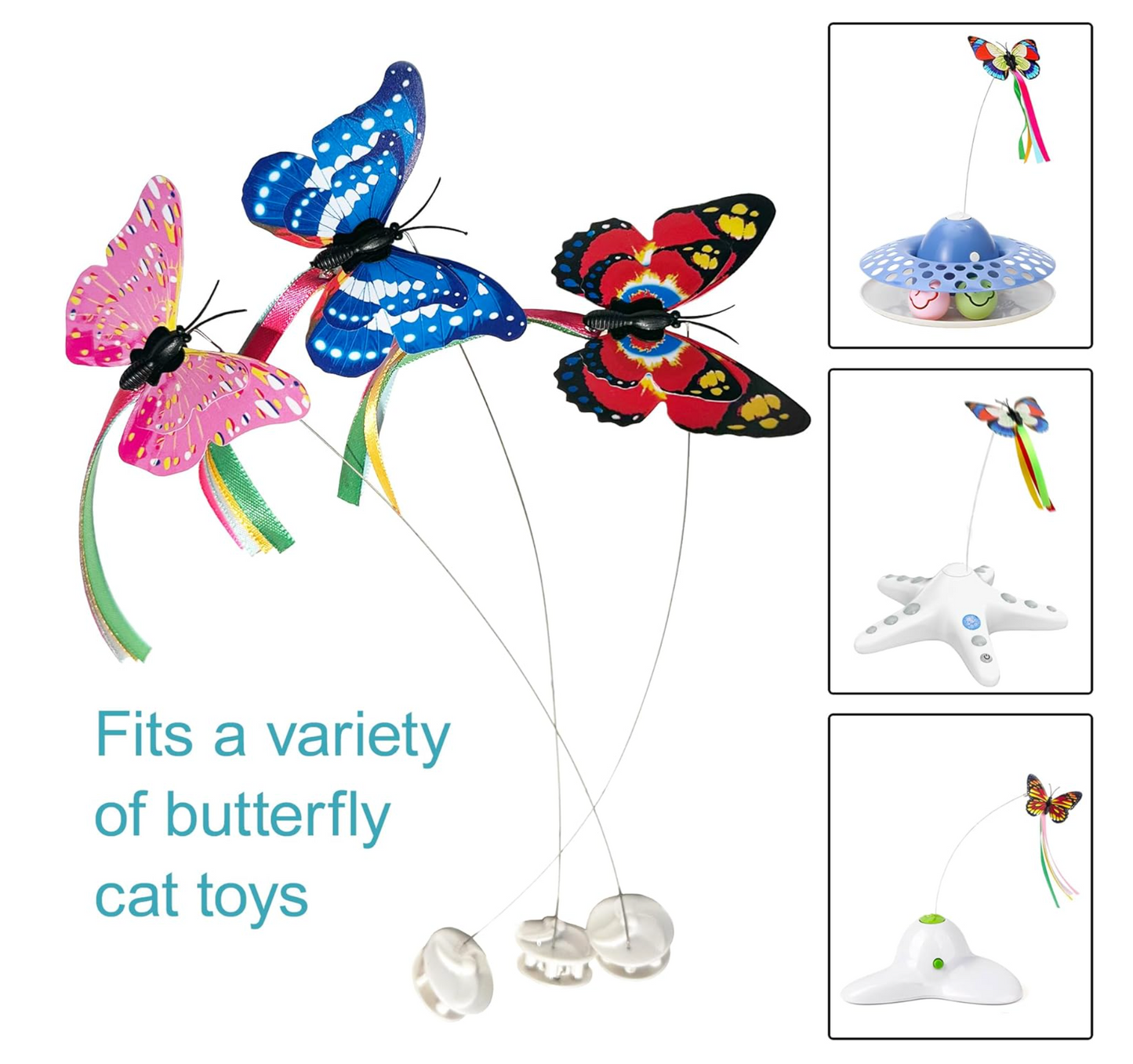 Caroline's Cats Fluttering Butterfly Cat Toy Refill - Replacement Butterflies, Fits All for Paws, Potaroma, Other Brands