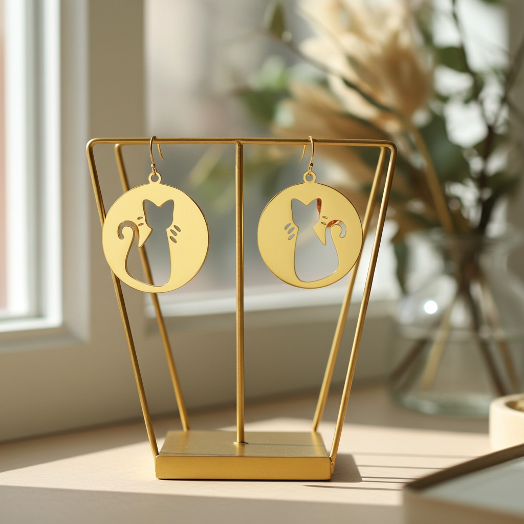 Shadow Cat Earrings
