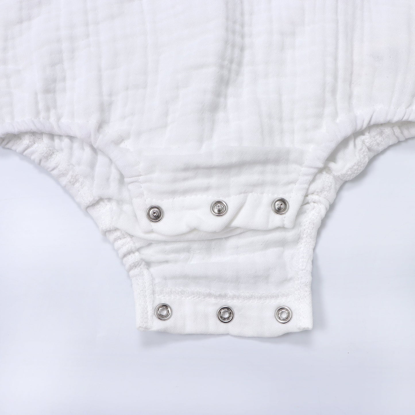 HeyPeacock Baby Romper, 100% Muslin Cotton, Boy (White)