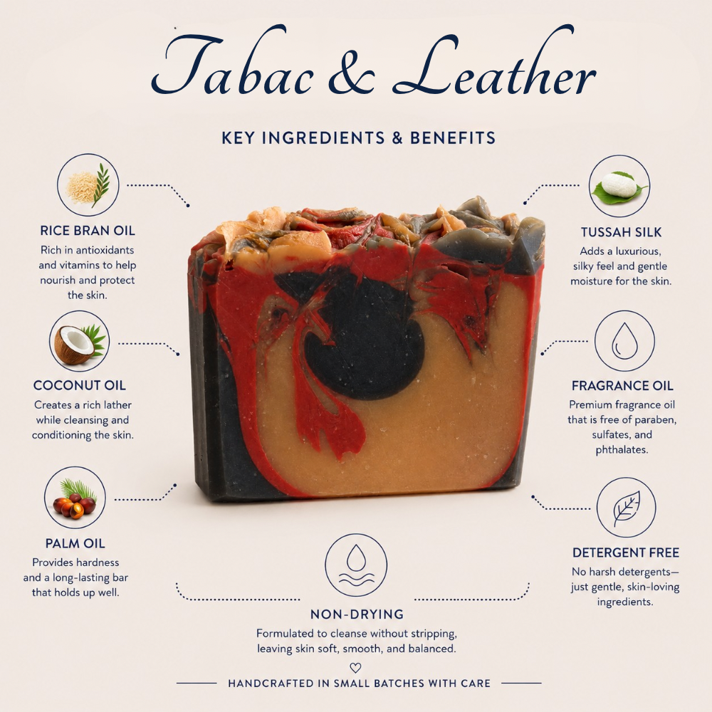 Tabac & Leather Artisan Soap | Masculine Handmade Soap