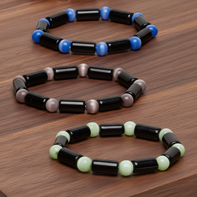 Cats Eye Glass Bead Bracelet