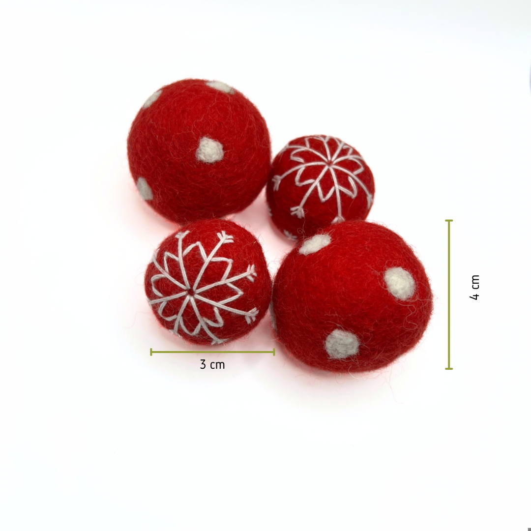 Felt Ball Cat Toys | Christmas Gift Cat Toys-Set of 4