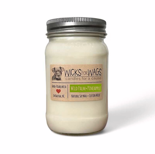 Wild Palm + Pineapple | Large Mason Jar