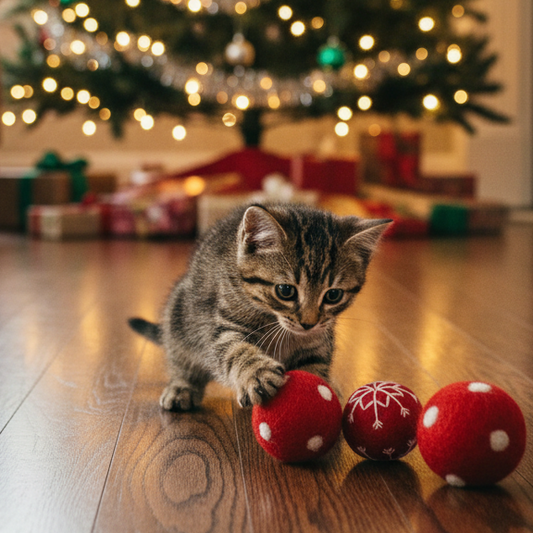 Felt Ball Cat Toys | Christmas Gift Cat Toys-Set of 4
