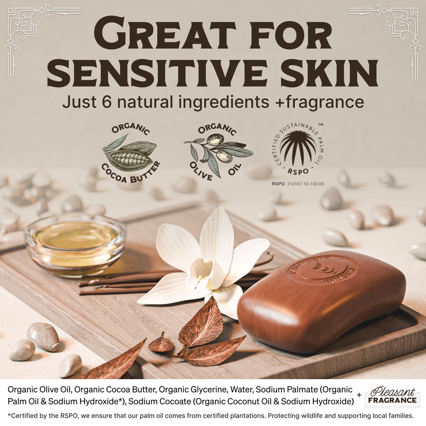 Castile Bar Soap - Tobacco Vanilla