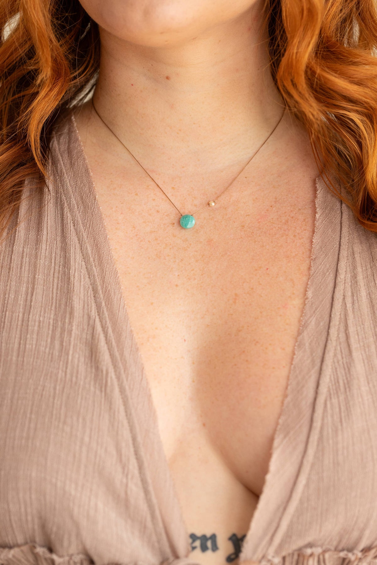 Amazonite & Pearl Goddess Necklace for You Are Brave