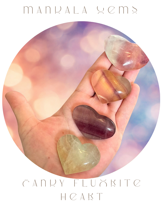 CANDY Fluorite Hearts, Ethically sourced Crystal Hearts