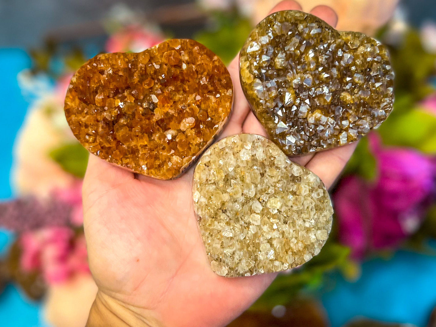 Raw Citrine Hearts, Ethically Sourced for Valentines Day Gift