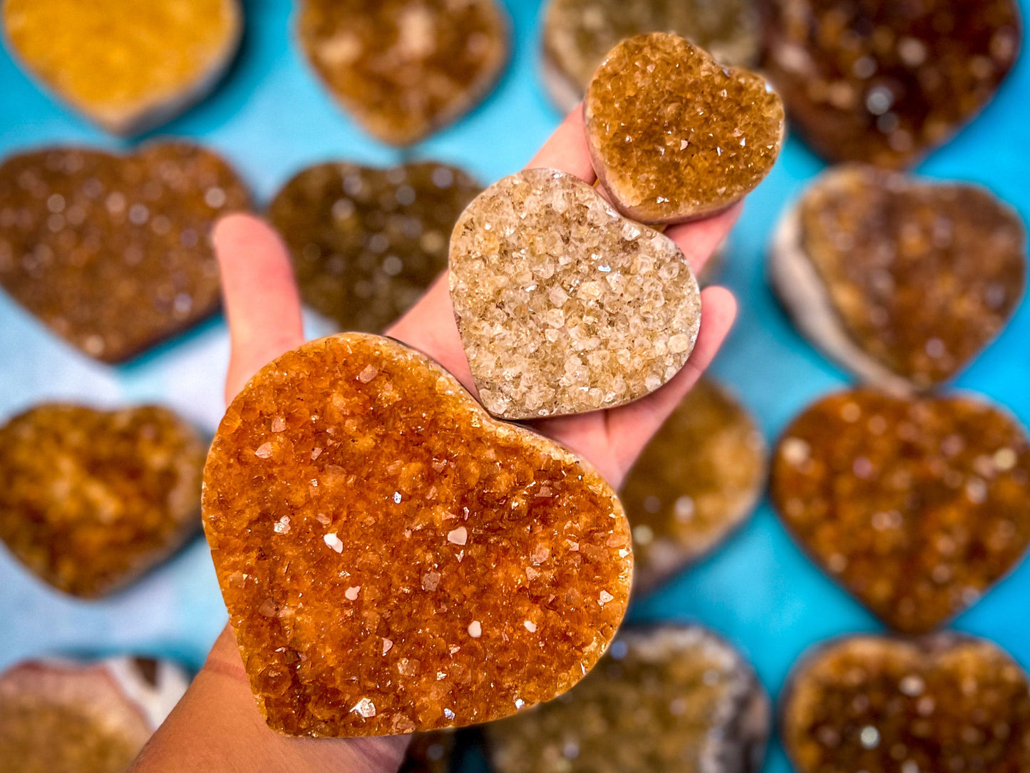 Raw Citrine Hearts, Ethically Sourced for Valentines Day Gift