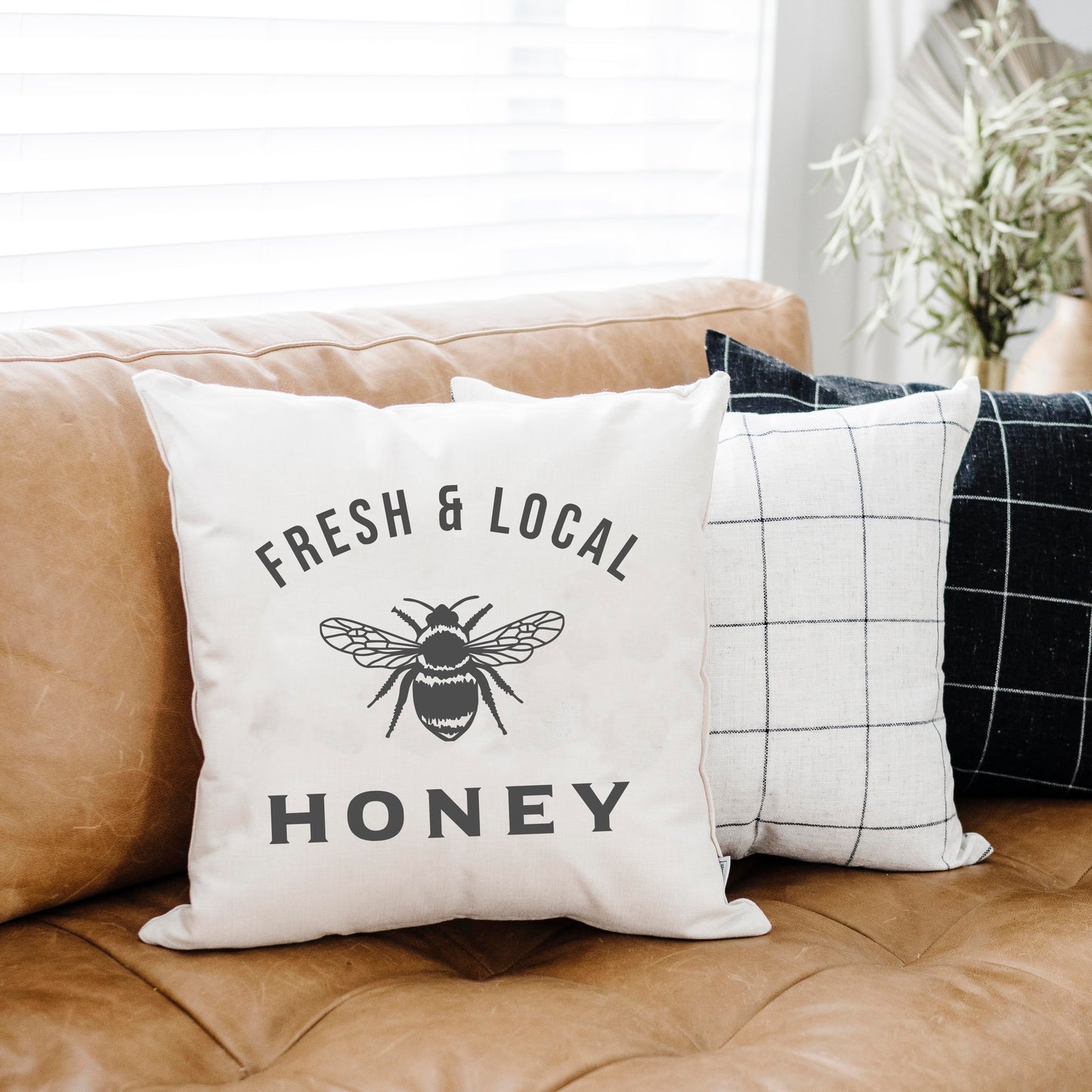 Local Honey- Summer Pillow Cover 18x18 inch