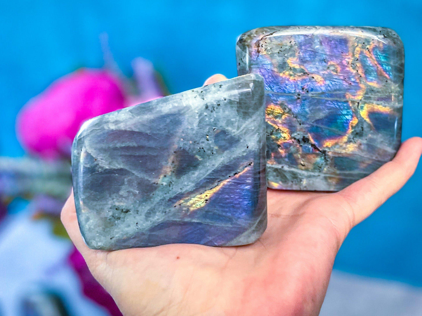 Purple Labradorite Crystal Freeform, Rainbow Labradorite, White Labradorite, Grey Labradorite