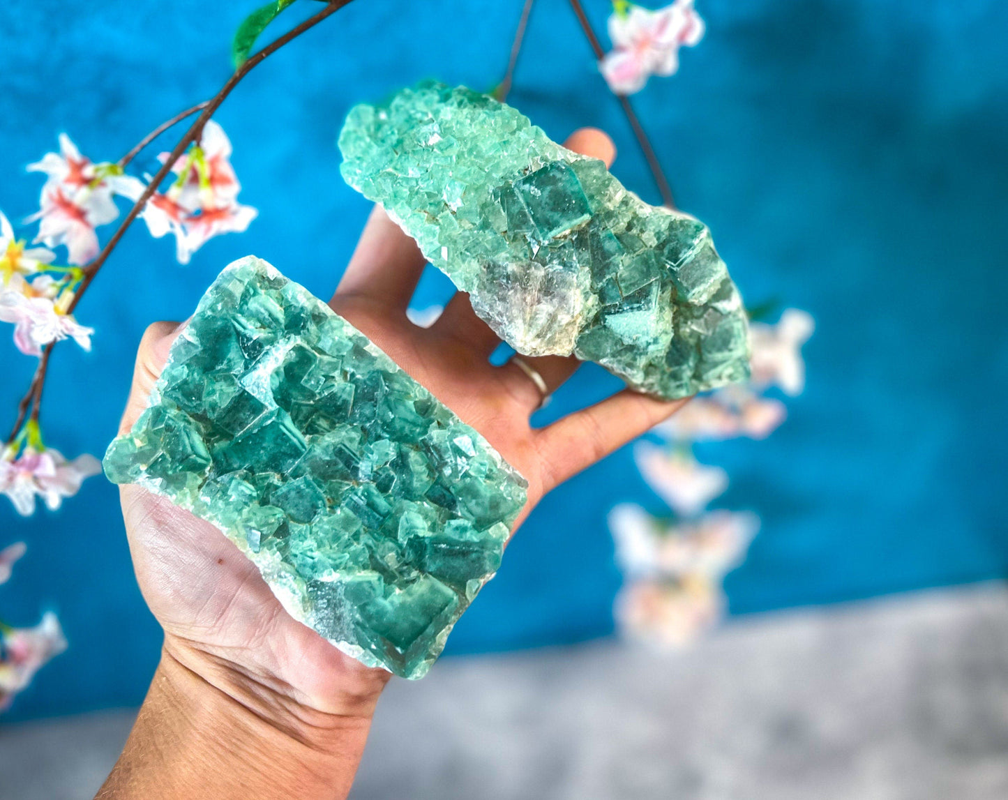 Green Cubic Fluorite Mineral Specimen, Fluorescent Minerals
