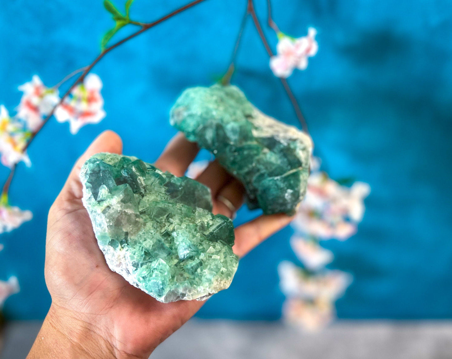 Green Cubic Fluorite Mineral Specimen, Fluorescent Minerals