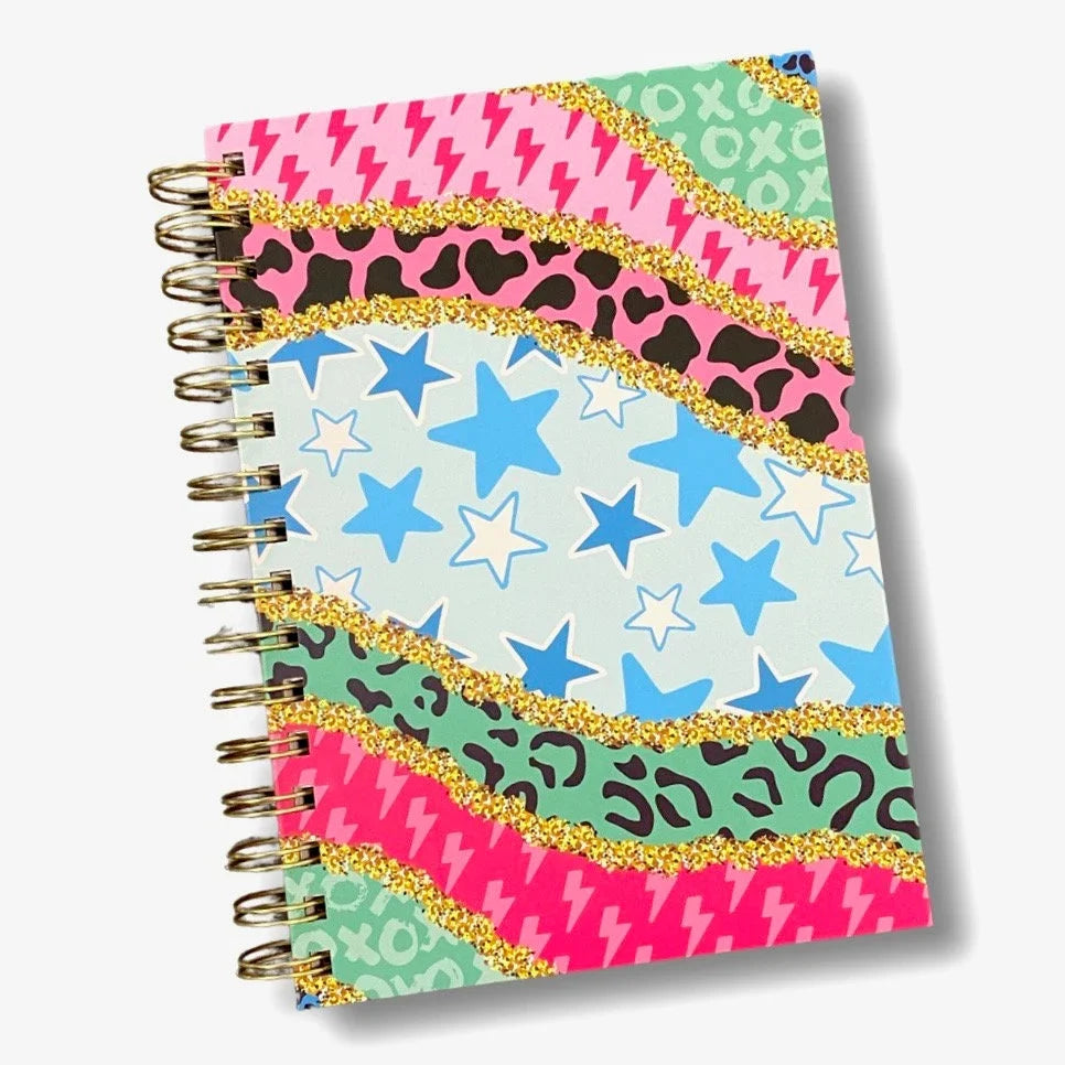 HeyPeacock PREPPY Spiral Notebooks for Kids, TEENS, Hard Bound Spiral Journal Diary, Notepad with 160 Lined Pages, A5 (5.82" x 8.26")