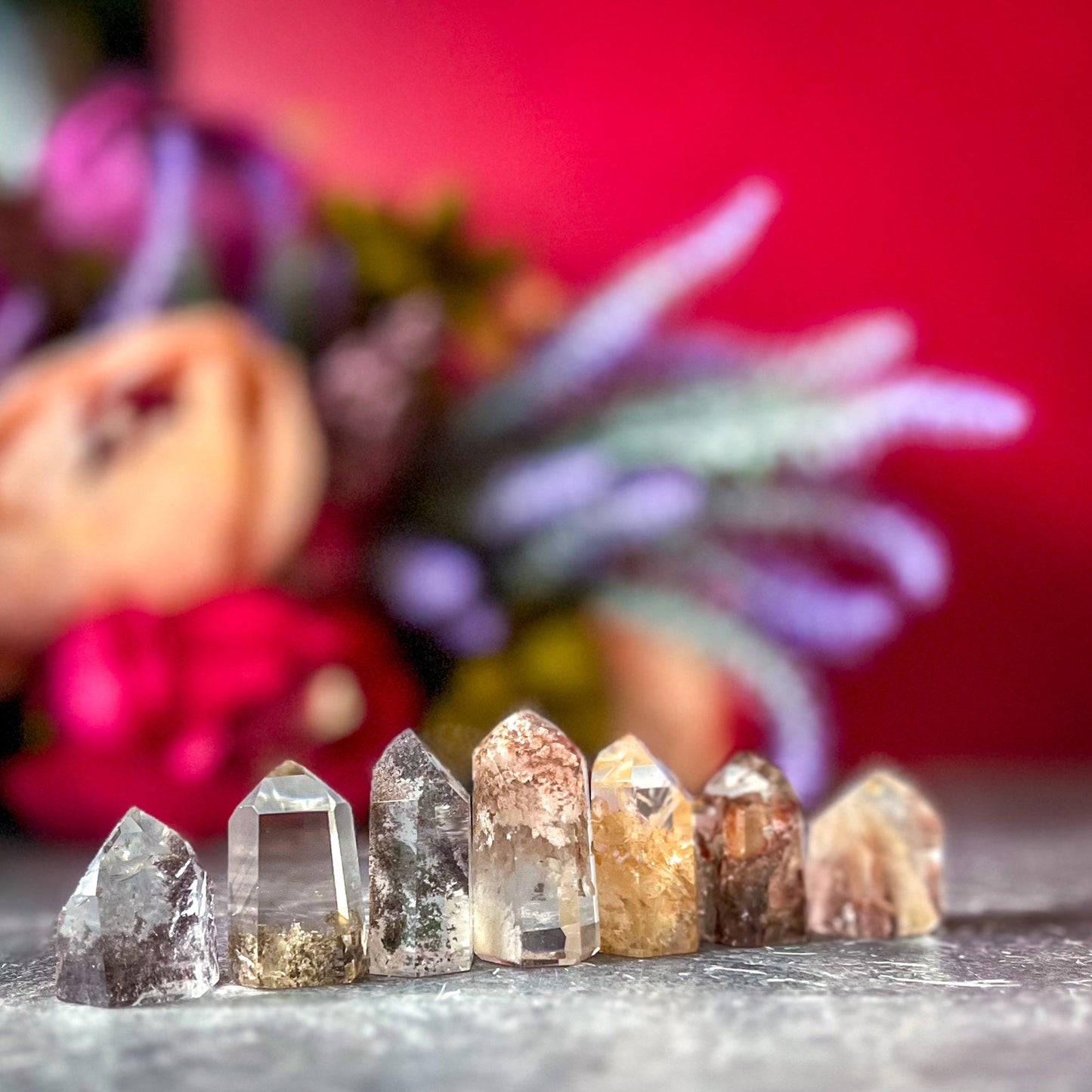 Included Quartz Mini Towers, Garden Quartz