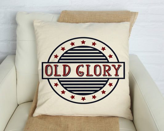 Old Glory Pillow Cover 18x18 inch- Independence Day- Fourth of July
