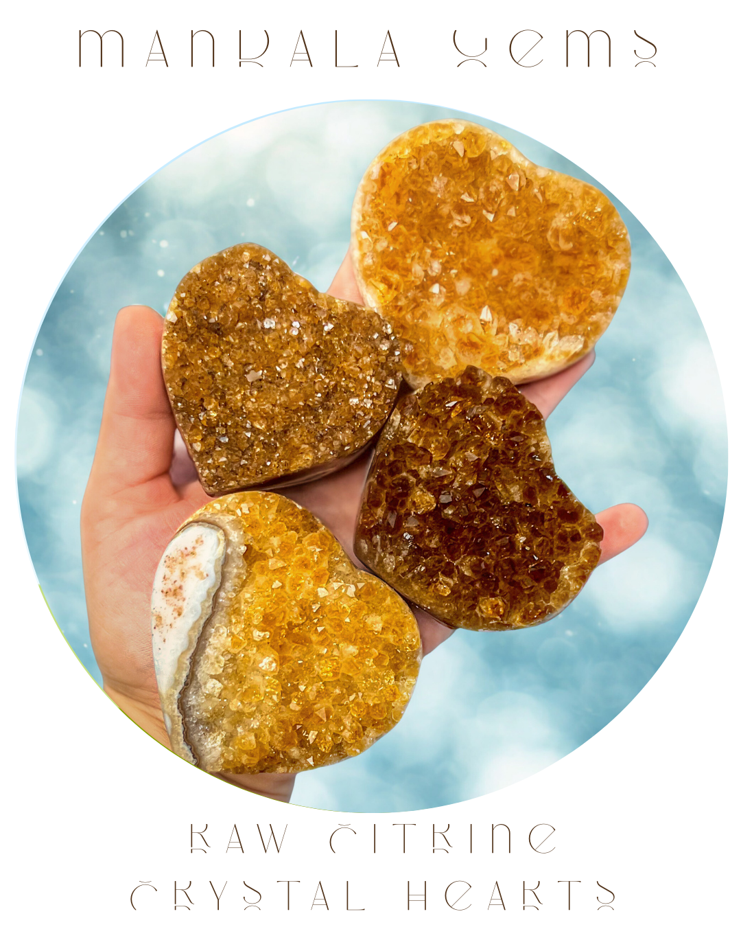 Raw Citrine Hearts, Ethically Sourced for Valentines Day Gift