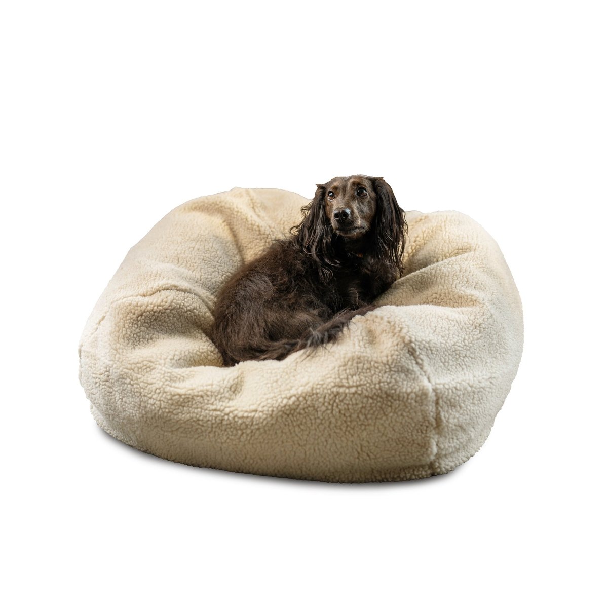 Sherpa Puff Ball Bean Bag Pet Bed
