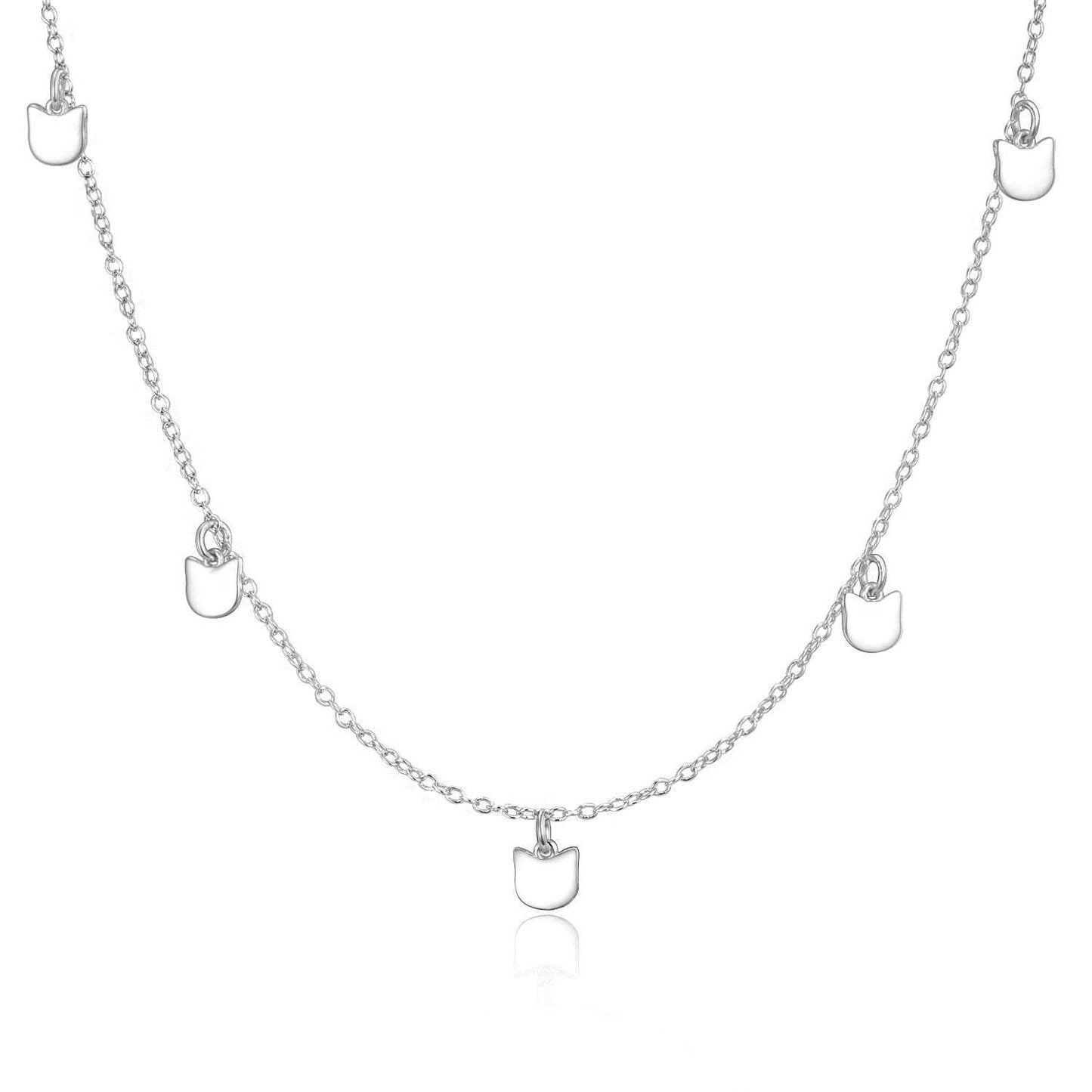 Sterling Silver Cat Charm Necklace | Cat Necklace