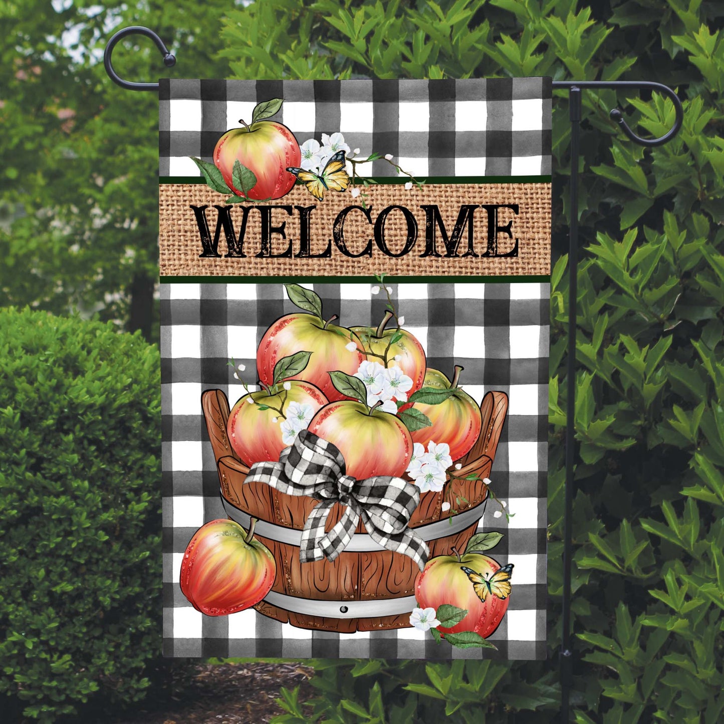 Welcome Apples Garden Flag 12x18 inch